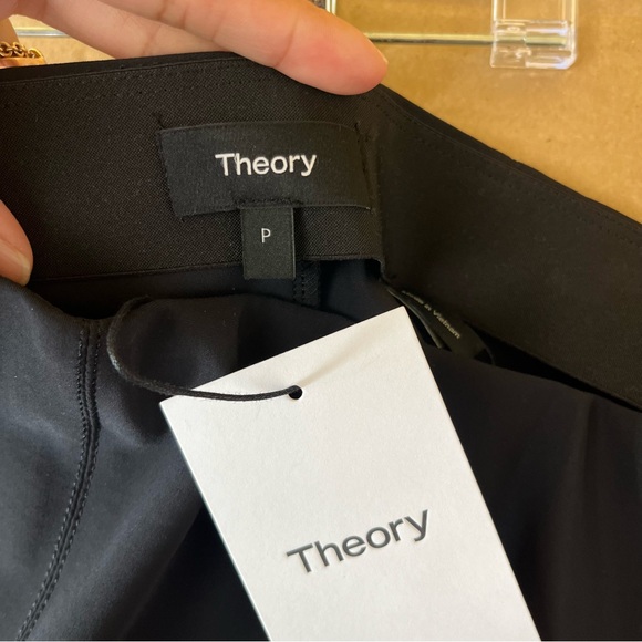Theory Solid Bike Shorts in Black - Picture 8 of 9
